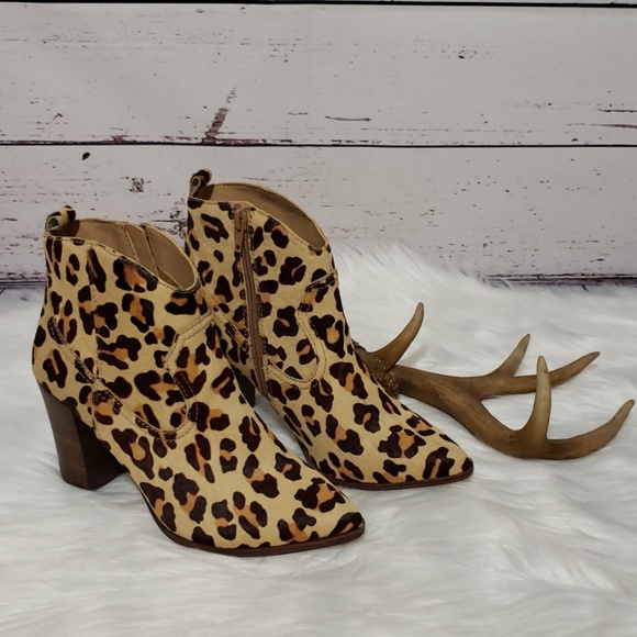 leopard short boots